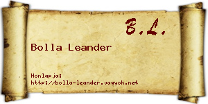 Bolla Leander névjegykártya